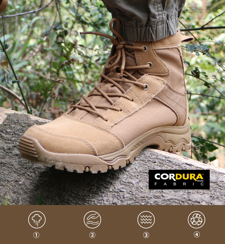 Cordura Fabric Rubber Desert Tactical Boots